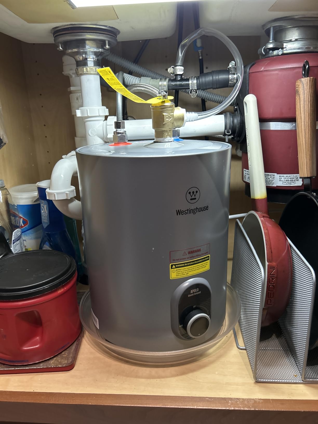 Westinghouse Under Sink Water Heater, 2.5 Gallon Electric Mini Tank | Point of Use Water Heater, Hot Water Ready Near Faucet, Adjustable Thermostat, Wall/Floor Mount, Kitchen & RV Use, CSA Listed customer photo 1