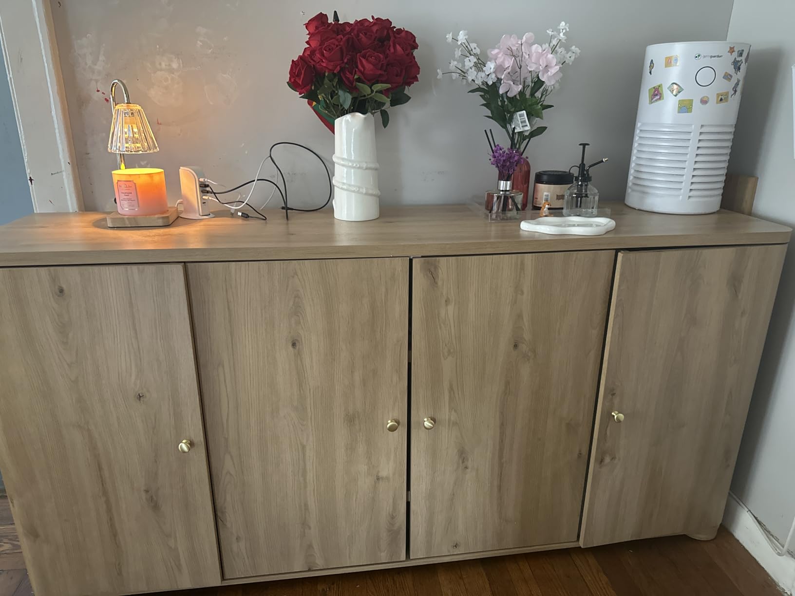 IFGET Curved Buffet Cabinet with Doors, 66