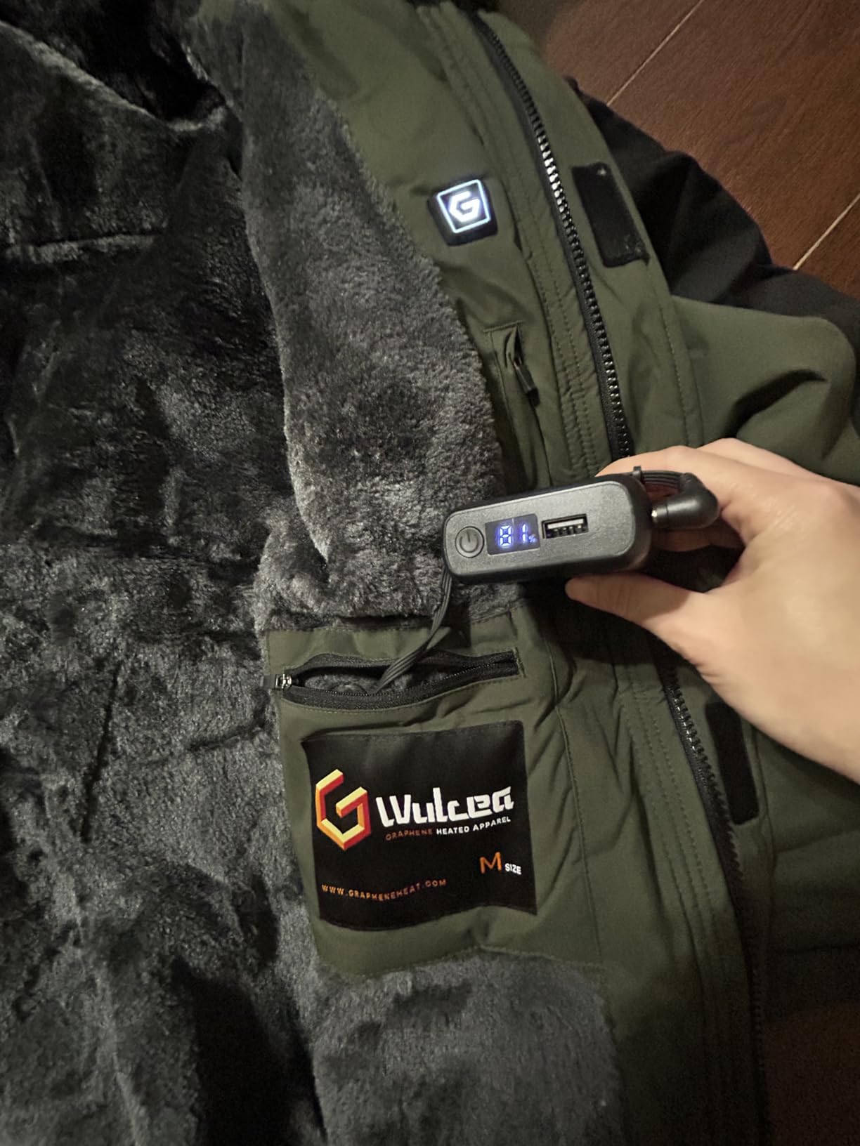 Wulcea Graphene Heated Jacket for Men Fur Lined with Large Capacity Battery Pack customer photo 2