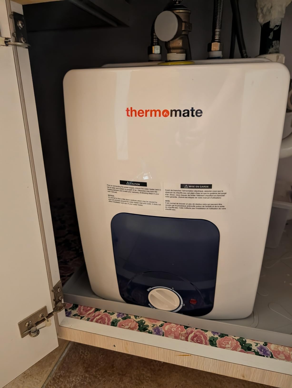 ThermoMate Tank Water Heater Electric, 8 Gallon Small Point of Use Residential Hot Water Heater, 1500W 120Volt Compact, Adjustable Thermostat, UL Listed (ES900) customer photo 1