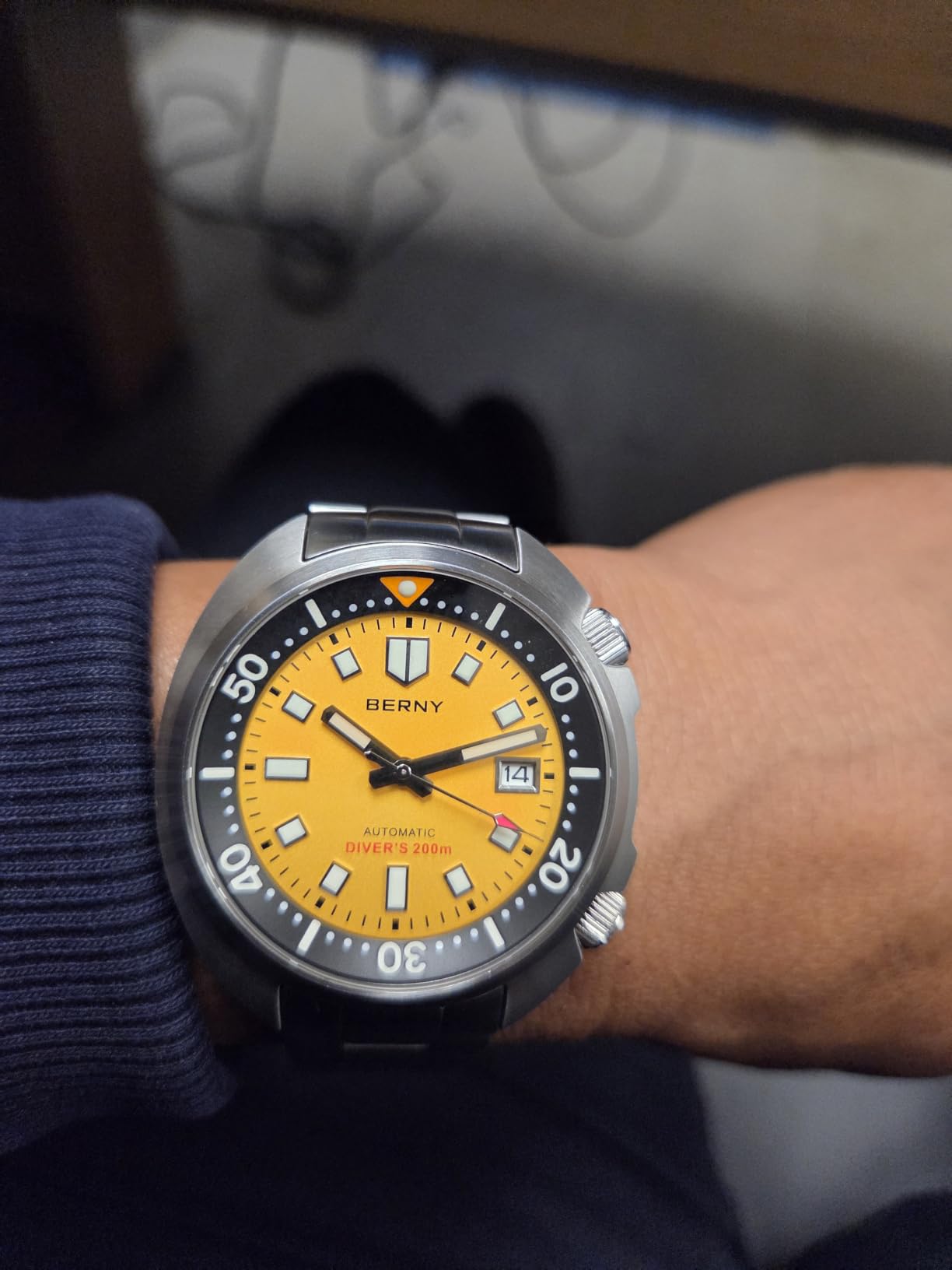 BERNY Automatic Watch for Men, 200M Waterproof Dive Watch, AR Sapphire Lens customer photo 2