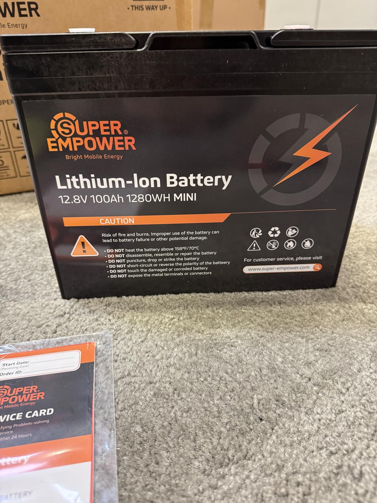 12V 100Ah LiFePO4 Battery, Group 24 Deep Cycle RV/Trolling Motor Battery | 1280Wh Capacity, 100A BMS, Low-Temp Cutoff, Supports 4P4S Expansion, Up to 20.48kWh, for RV, Trolling Motor, Marine & Solar customer photo 1