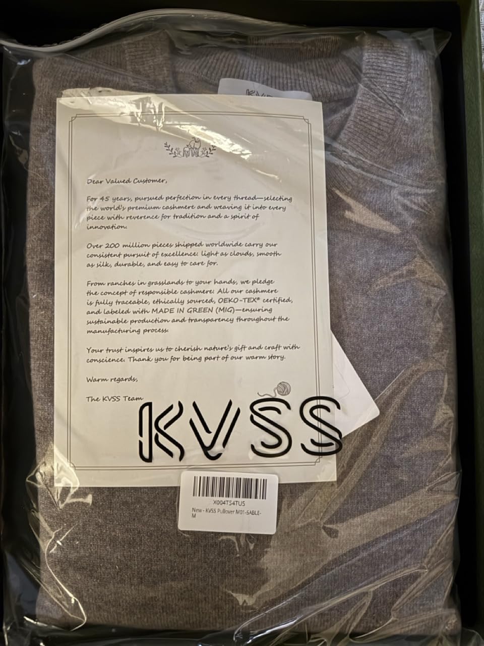 Men's Crewneck 100% Pure Cashmere Sweater customer photo 2