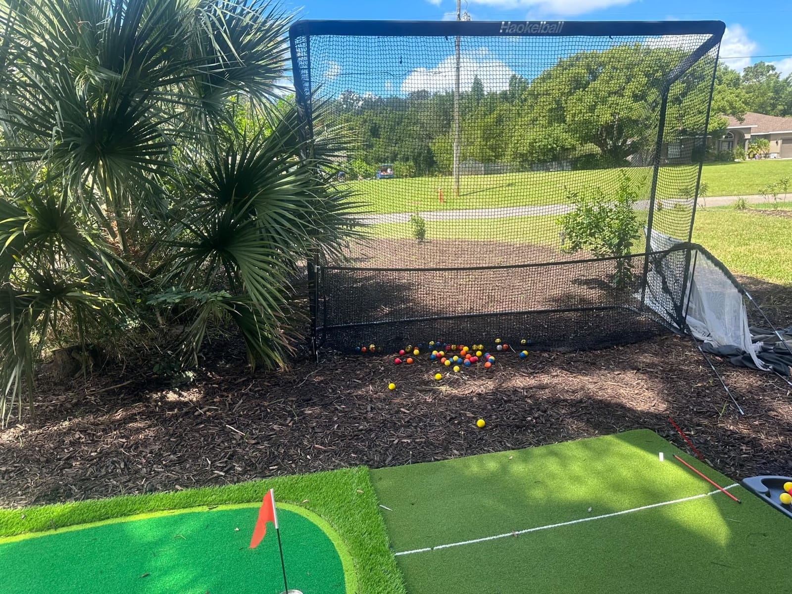 Haokelball Golf Practice Net 10x8FT Driving Hitting Net & Simulator Cage with Impact Screen, Ball Return, and Side Barriers customer photo 1
