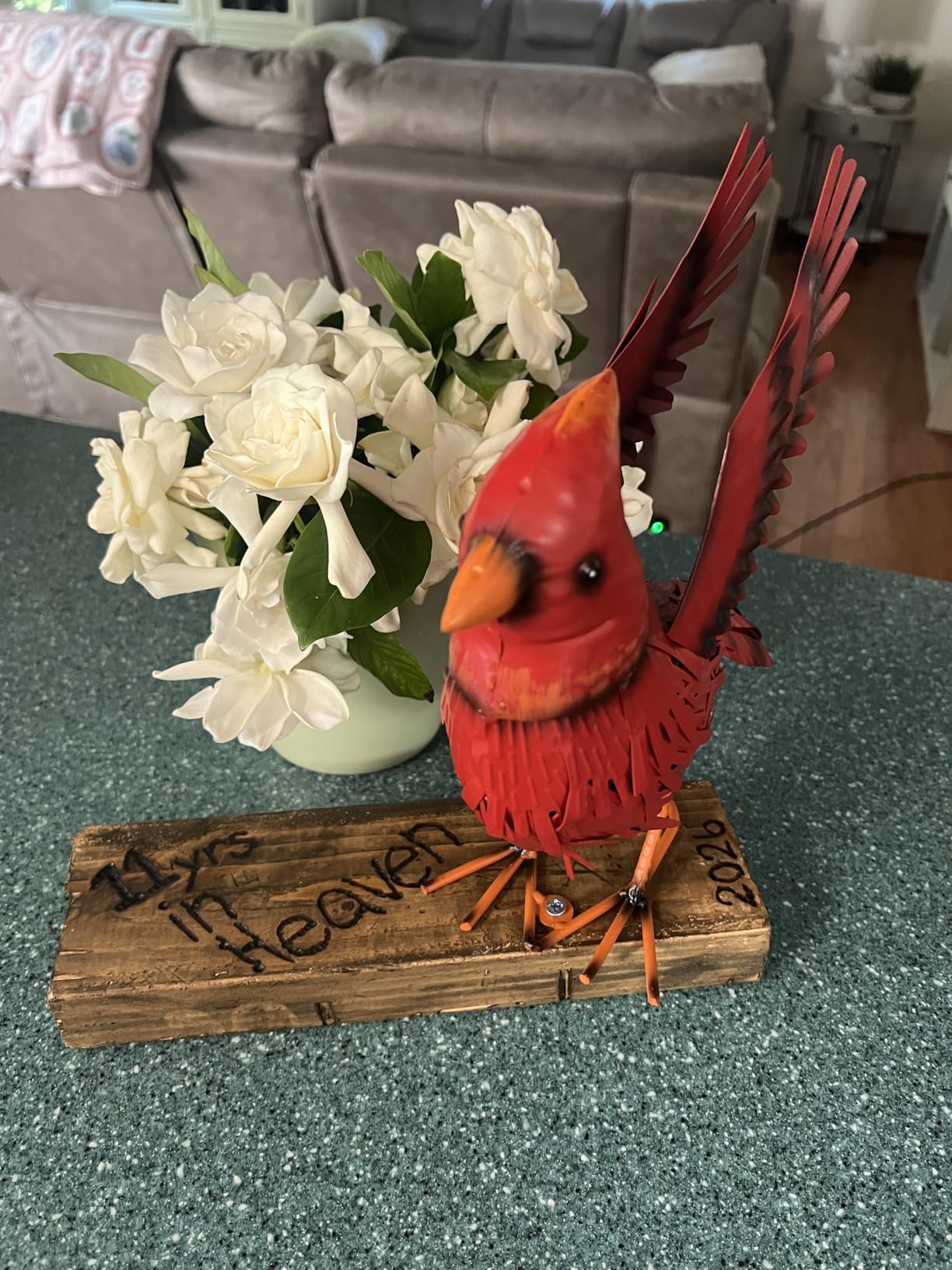 hogardeck Cardinal Garden Decor Outdoor Statues, Large Metal Red Bird Standing Yard Art, Lawn Sculptures Ornaments for Outside Patio Backyard customer photo 1