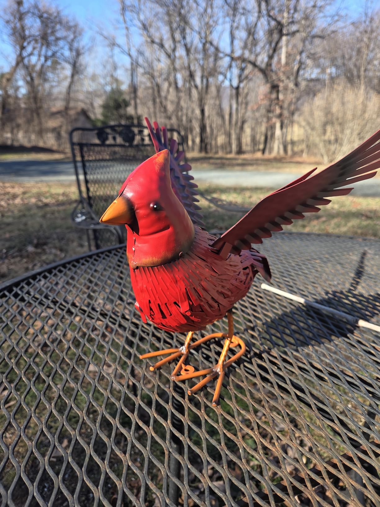 hogardeck Cardinal Garden Decor Outdoor Statues, Large Metal Red Bird Standing Yard Art, Lawn Sculptures Ornaments for Outside Patio Backyard customer photo 2