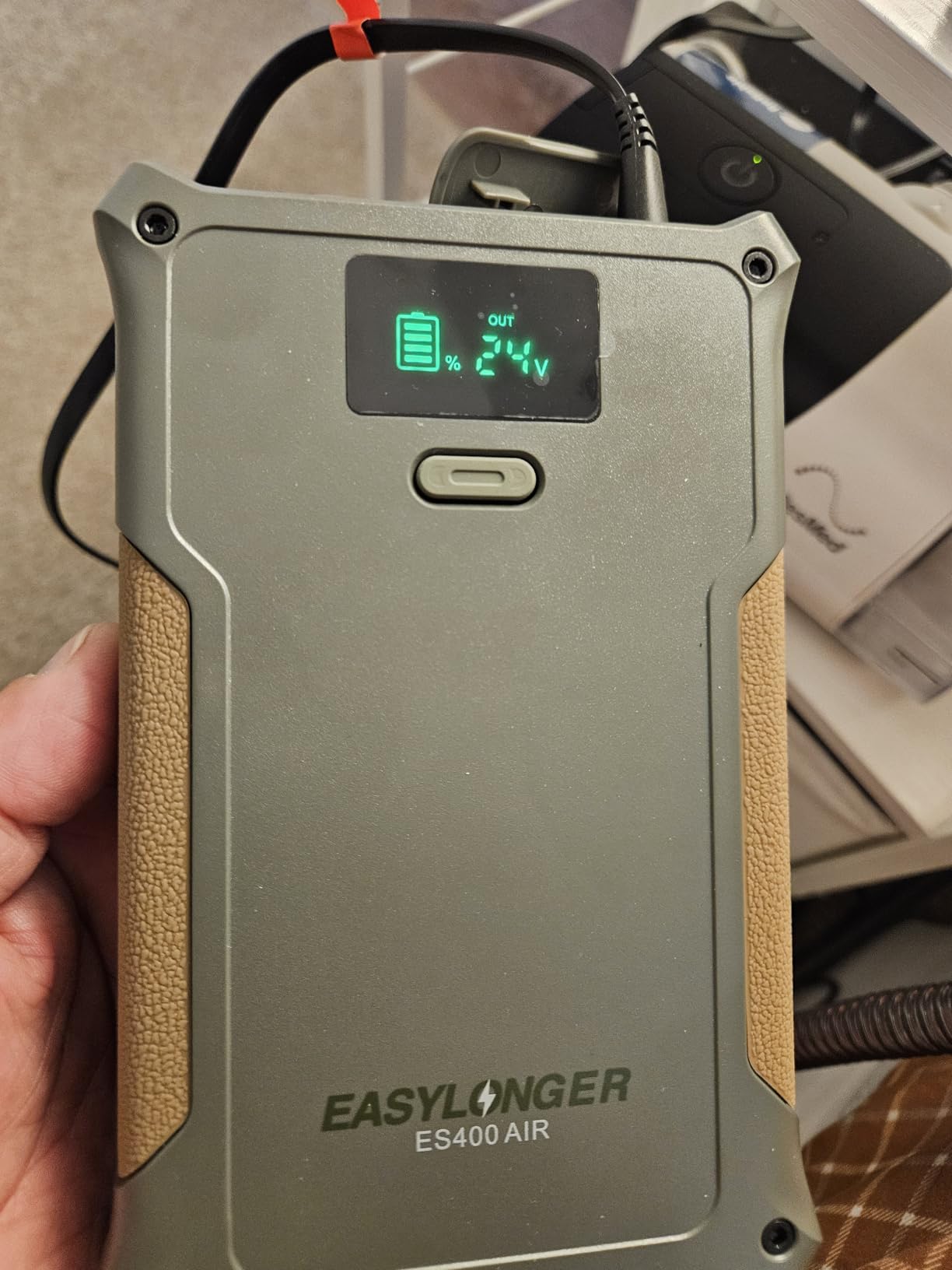 CPAP Battery Backup ES400 AIR, 148Wh Lithium-Ion Battery Pack | 10 Hours CPAP Power, Cables Included, for S9, AirSense 11/10, AirMini, DreamStation /2, Camping, RV & Emergency Blackout Use customer photo 1