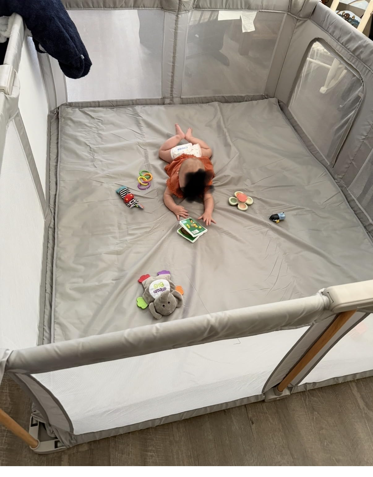 Foldable Baby Playpen with Mat, 71x59 Foldable Play Pen for Babies and Toddlers, Baby Playpen with Portable Design, Collapsible Play Yard for Fence Indoor and Outdoor customer photo 1