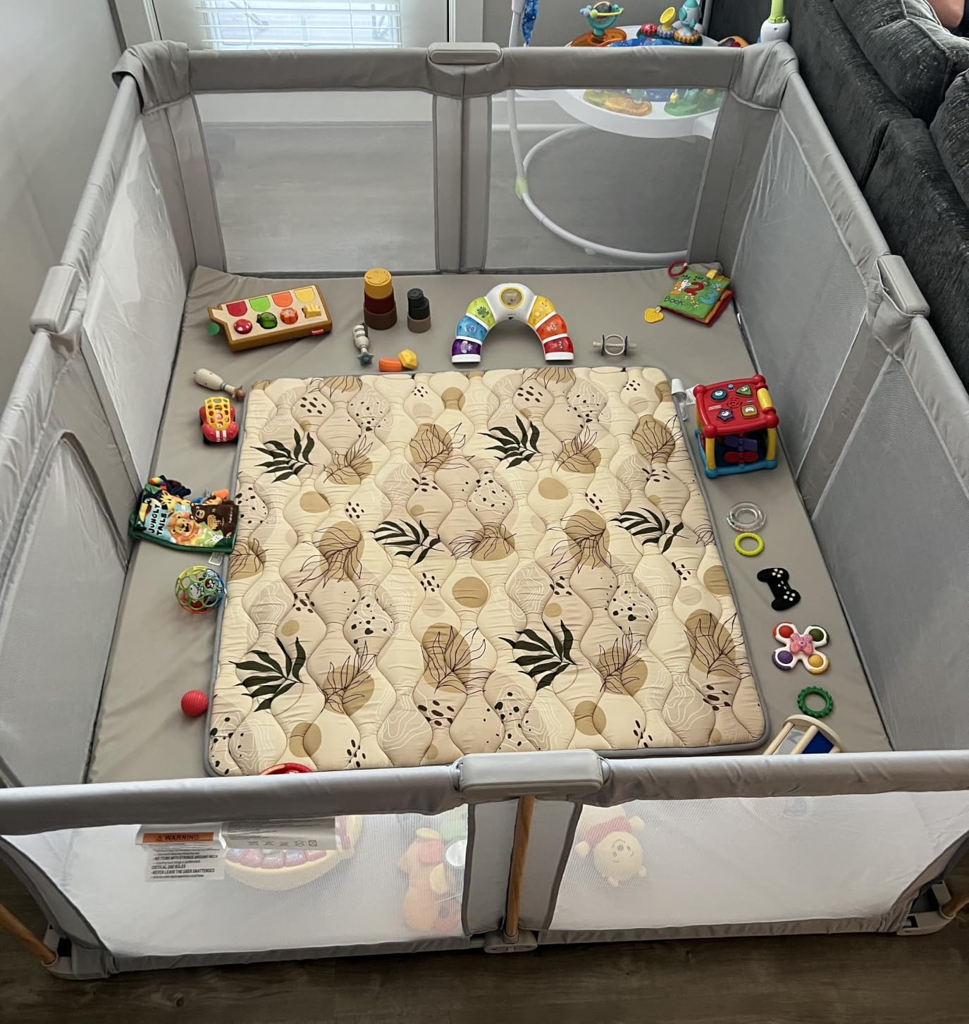 Foldable Baby Playpen with Mat, 71x59 Foldable Play Pen for Babies and Toddlers, Baby Playpen with Portable Design, Collapsible Play Yard for Fence Indoor and Outdoor customer photo 2