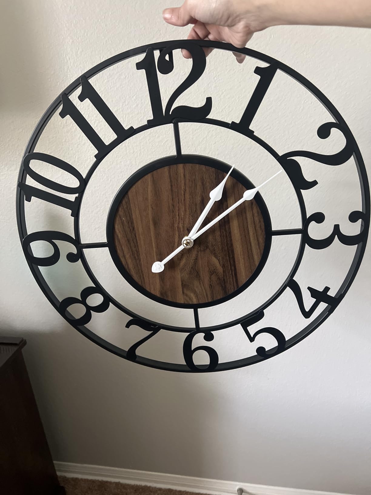 Large Metal Wall Clock, 30 Inch Retro Decorative Silent, Non Ticking, Battery Operated Modern Big Wood Wall Clock for Living Room, Farmhouse, Bedroom, Fireplace, Kitchen, Office, Home Decor customer photo 2