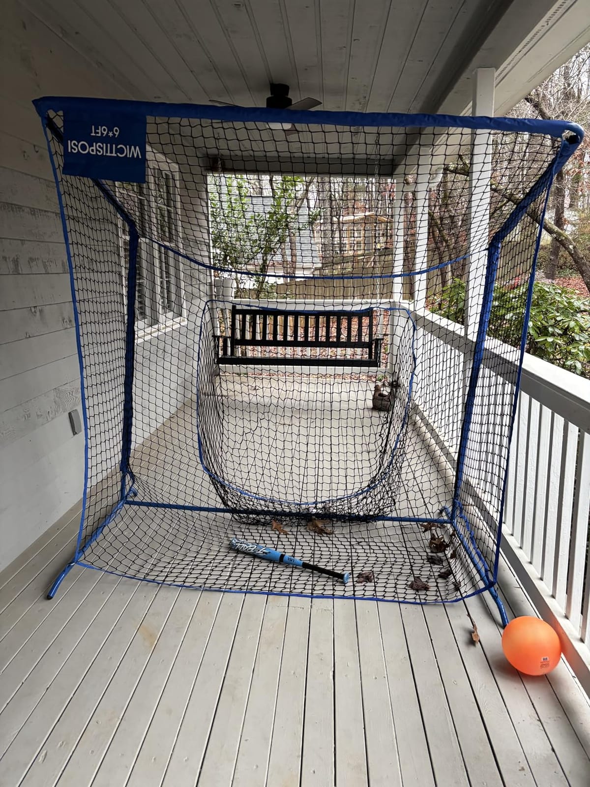 Baseball Softball Net with Blocking System, Batting Cage Practice Net | All-Around Ball Containment, Heavy-Duty Pre-Assembled Metal Frame, 7-Ply Tear Resistant Net, for Backyard Hitting & Pitching customer photo 2
