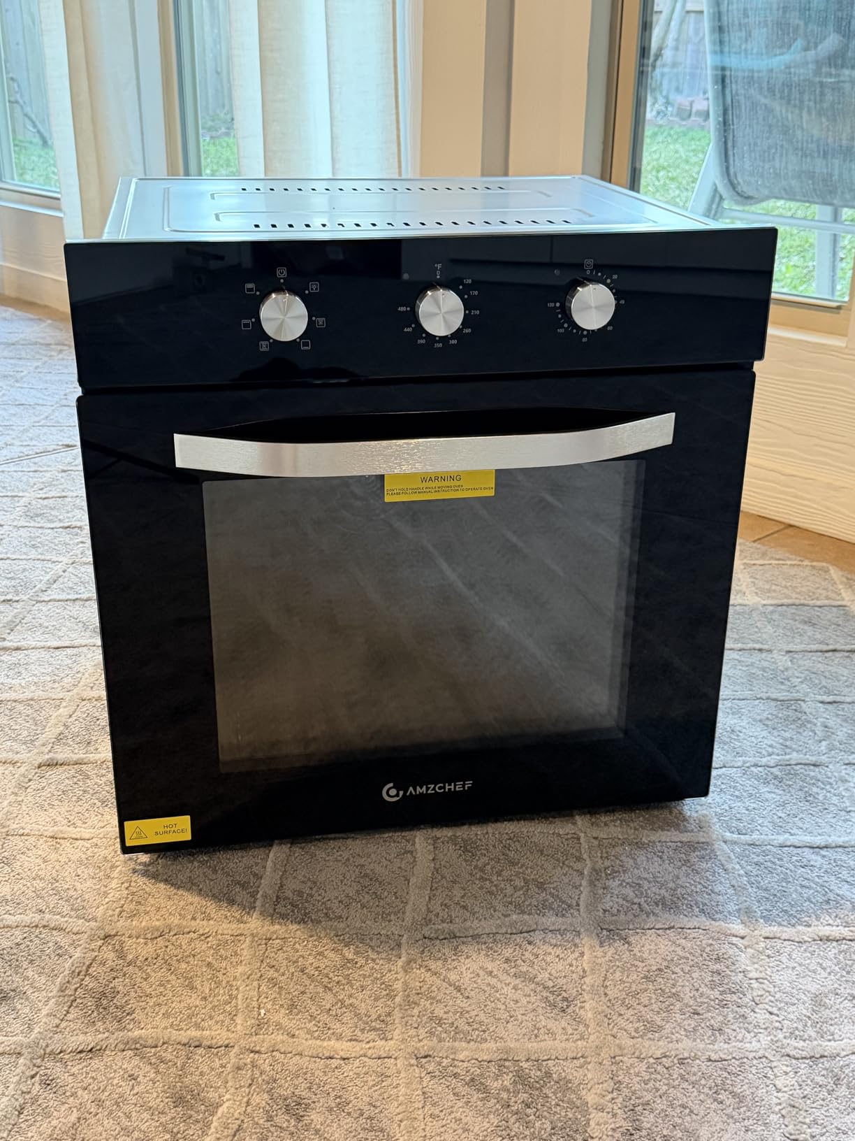 AMZCHEF Wall Ovens 24 inch Electric,77L, 2800W, 6 Cooking Function, Black customer photo 1