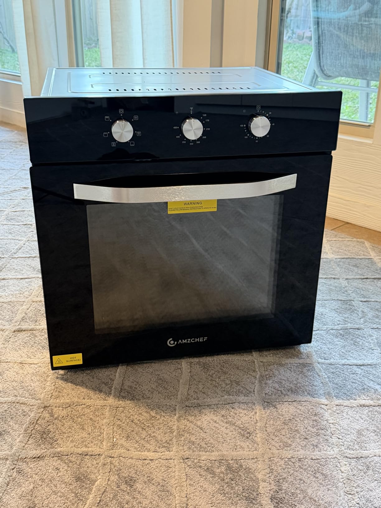 AMZCHEF Wall Ovens 24 inch Electric,77L, 2800W, 6 Cooking Function, Black customer photo 2