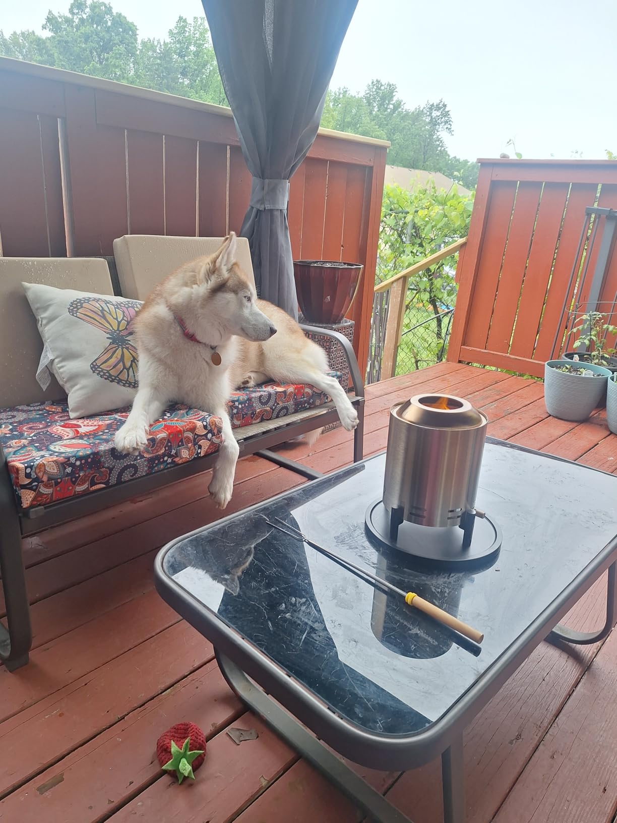 BALI OUTDOORS 6.5 inch Tabletop Fire Pit Round | Stainless Steel Table Top Firepit Small, Outdoor Smokeless Firepit Portable, Silvery customer photo 1