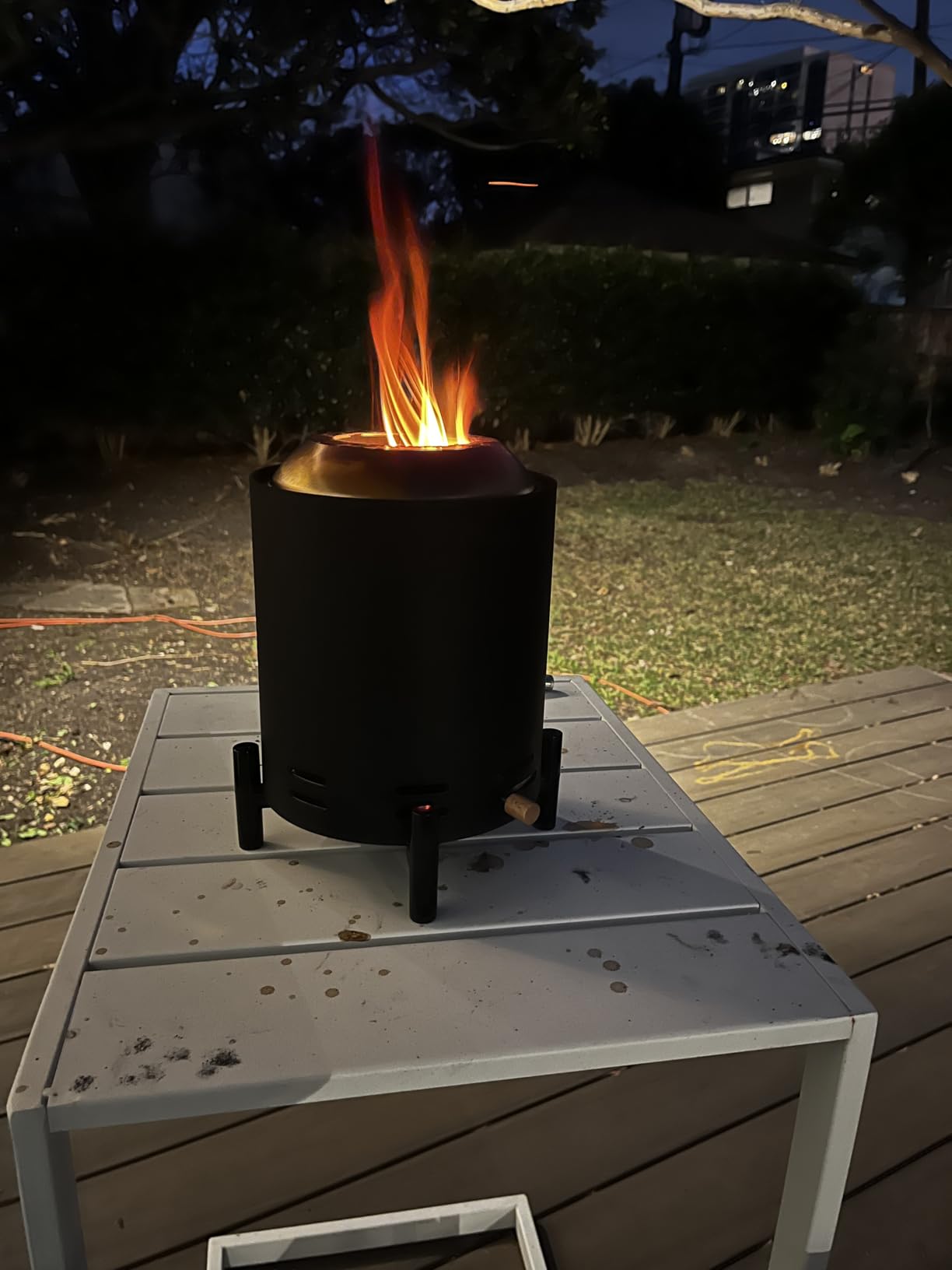 BALI OUTDOORS 6.5 inch Tabletop Fire Pit Round | Stainless Steel Table Top Firepit Small, Outdoor Smokeless Firepit Portable, Silvery customer photo 2