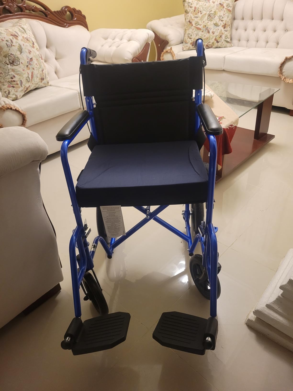 EconoHome Light Weight Wheelchair - Expedition Folding Transport Wheelchairs for Adults with Hand Brakes - Portable Ultra Lightweight Wheel Chair - Fully Assembled, Cover Included - 300 lb Capacity customer photo 1