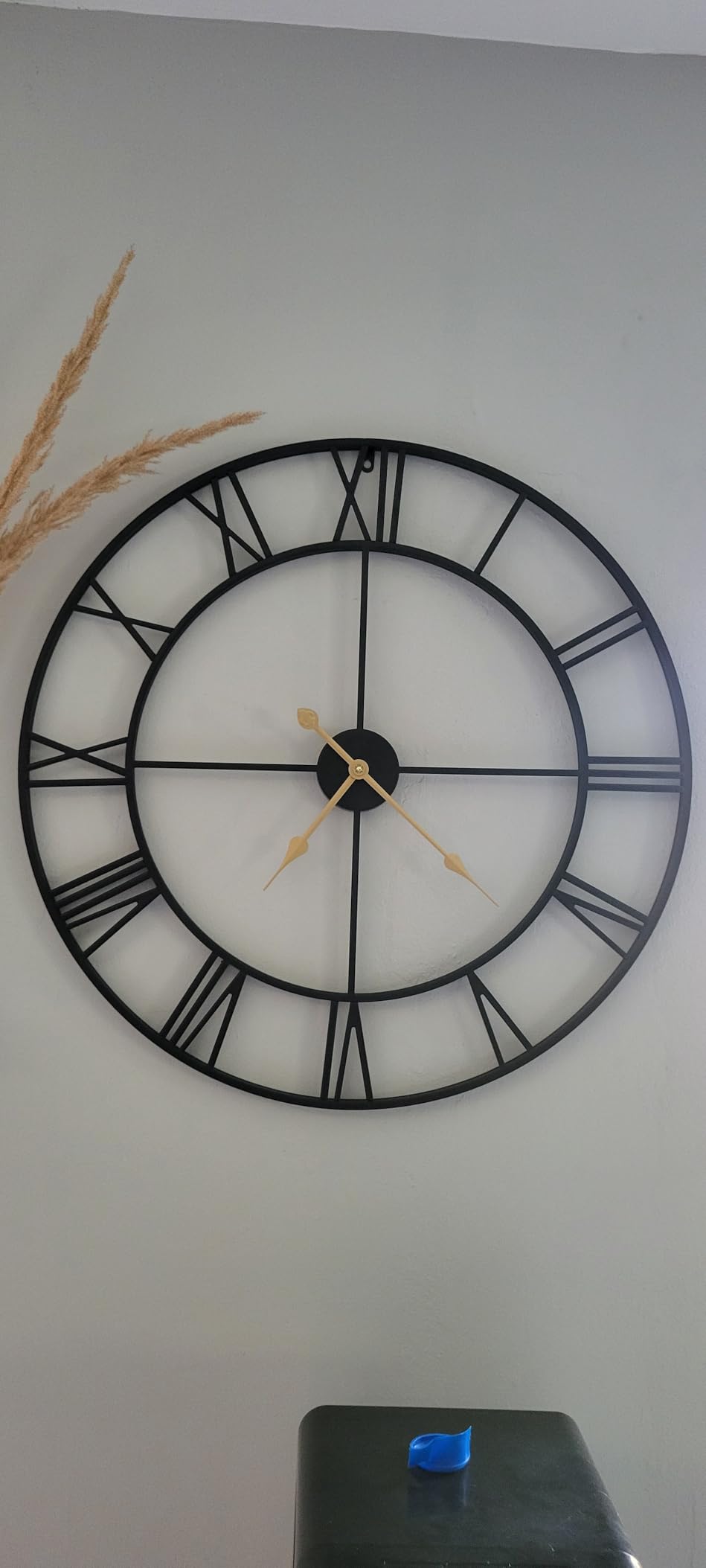 Vantic 32 Inch Large Wall Clock, Arabic Numeral Wood Oversized Wall Clock | Vintage Round Modern Metal Wall Clock for Living Room Decor, Bedroom & Kitchen, Silent/Non Ticking/Battery Operated customer photo 1
