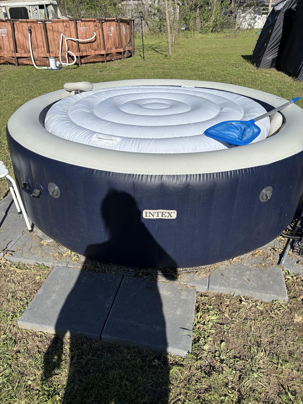 PureSpa 6 Person Inflatable Hot Tub with Energy-Efficient Spa Cover | 28431EH Bubble Massage: Saltwater System Compatible (Cell Not Included), 85in x 28in - 2 Headrests & LED Light Included customer photo 1