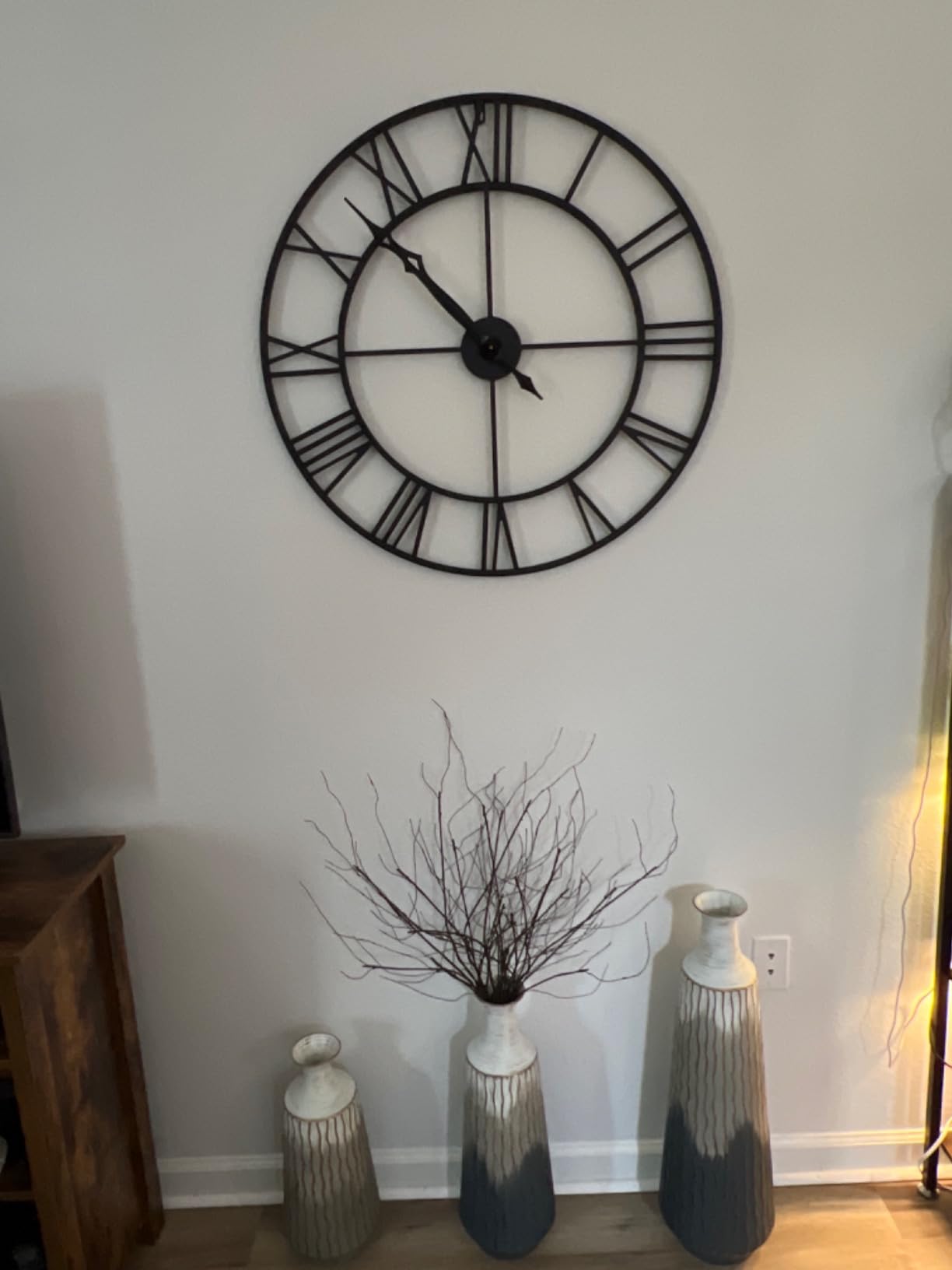 CLXEAST Oversized 30 Inch Wall Clock for Living Room, Arabic Numeral | Battery Operated, Black Metal Wall Clock for Dinning Room,Entryway,Home Office & Fireplace Decor customer photo 2