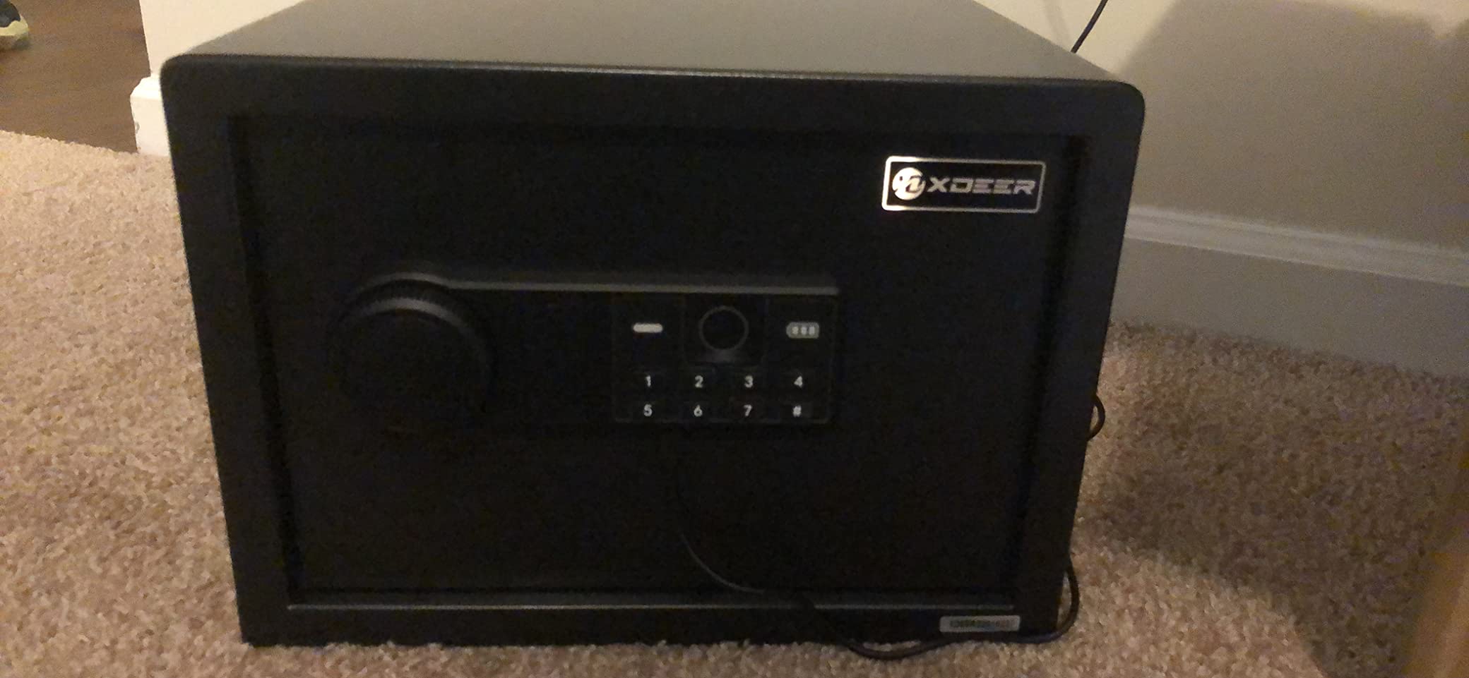 XDeer 1.69 CuFt Biometric Safe with Fireproof Bag, Home Safe for 4 Pistols | Fingerprint Safe Box with Backlit Keypad & LED Light, Money Safe for Cash/Jewelry/Documents/Gun, Removable Shelf & Gun Rack customer photo 2