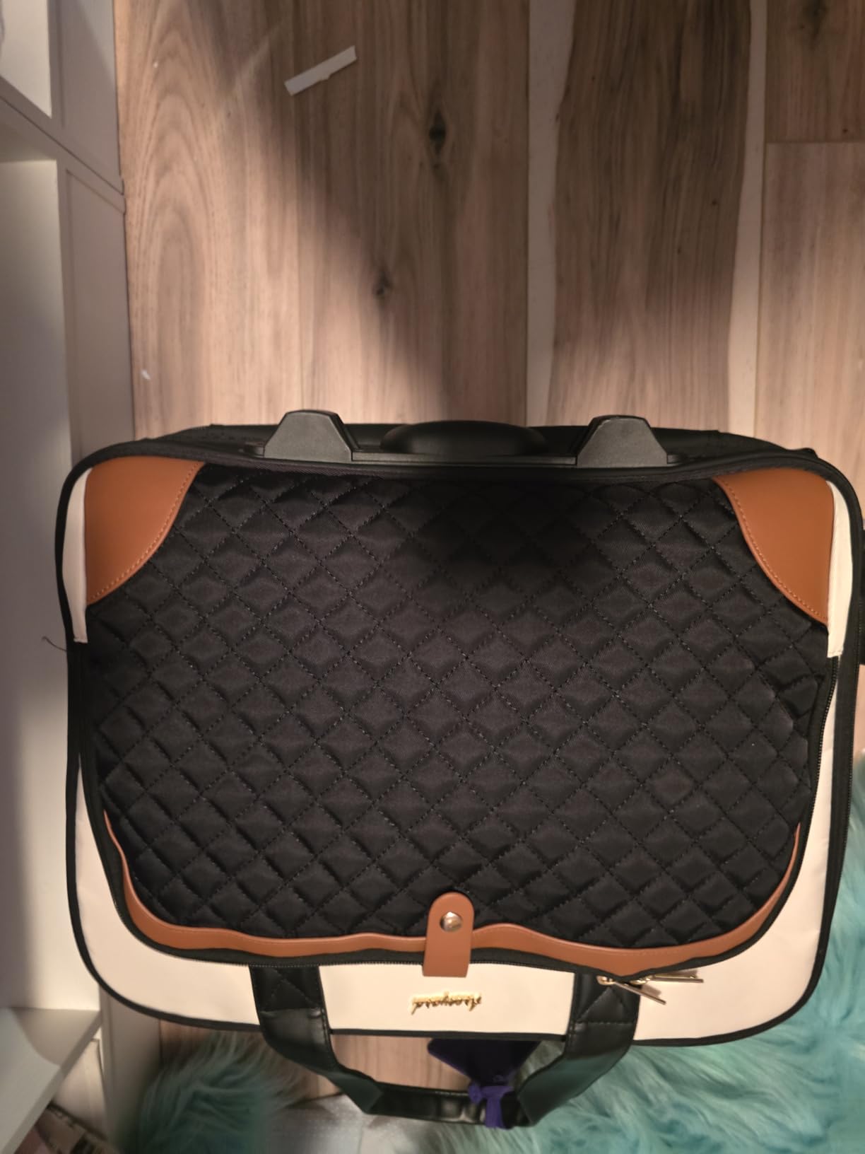 Arcoyard Rolling Laptop Bag, Large Rolling Briefcase for Women with Waterproof Pocket, 17.3 Inch Computer Bag Laptop Case with Wheels, Roller Work Bag for Office Travel Business Teacher, Black Purple customer photo 2
