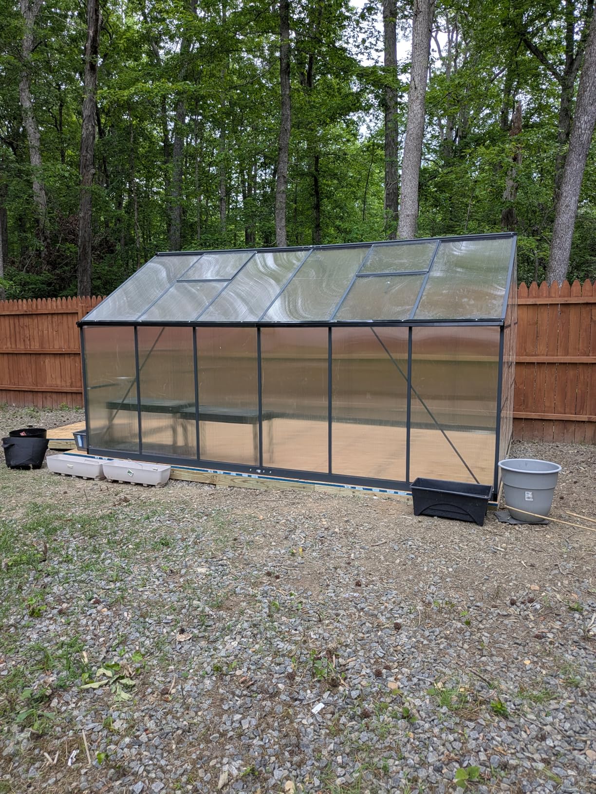 6x6 FT Greenhouse for Outdoors, Polycarbonate Greenhouse with Quick Setup Structure and Roof Vent, Aluminum Large Walk-in Green House for Outside Garden Backyard, Dark Gray customer photo 1