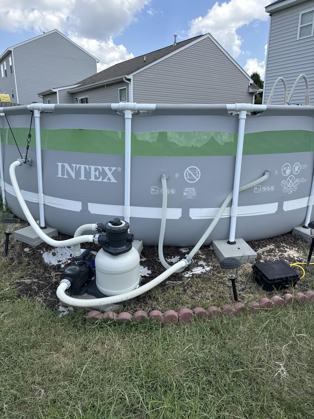 Sand Filter Pump for Above Ground Pool with Timer, 2/3 HP 3000 GPH Pool Pump, 12in Pool Sand Filter with 6-Way Valve for Pools up to 11,000GAL customer photo 1