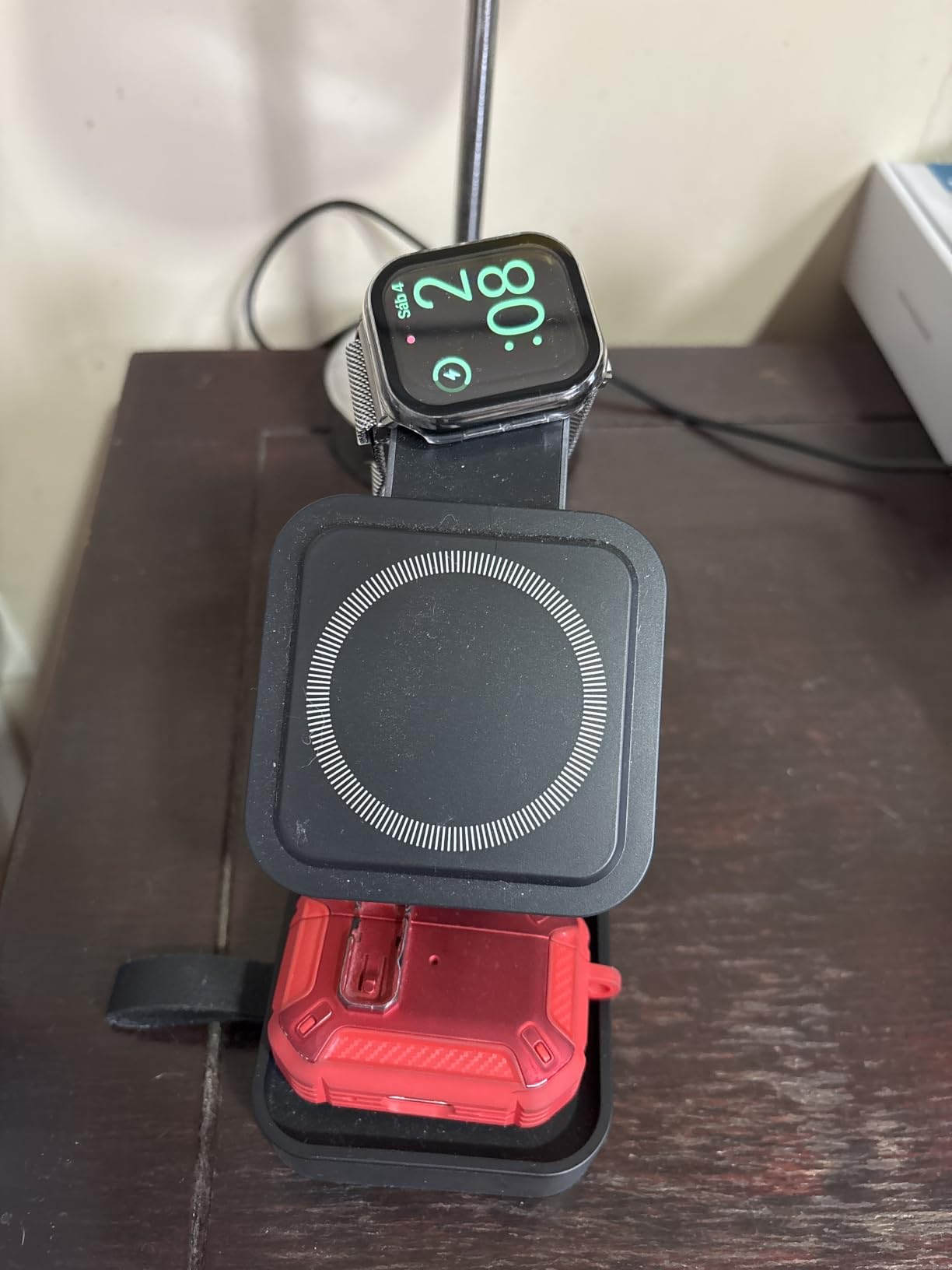 3 in 1 Wireless Charging Station for Apple Devices, Magnetic Foldable Travel Fast Charger Stand Compatible with MagSafe for iPhone Air/17/16/15/14/13/12 Series, Apple Watch & AirPods Pro/4/3/2-Black customer photo 1