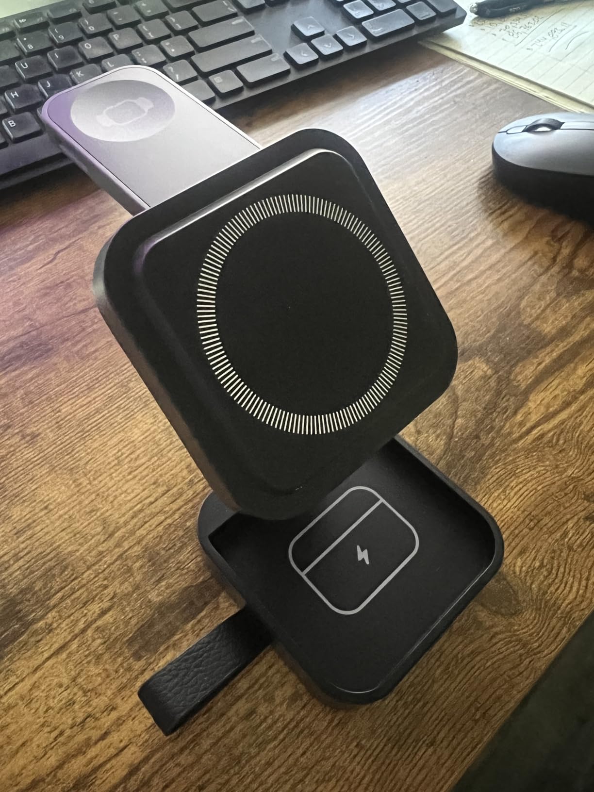 3 in 1 Wireless Charging Station for Apple Devices, Magnetic Foldable Travel Fast Charger Stand Compatible with MagSafe for iPhone Air/17/16/15/14/13/12 Series, Apple Watch & AirPods Pro/4/3/2-Black customer photo 2