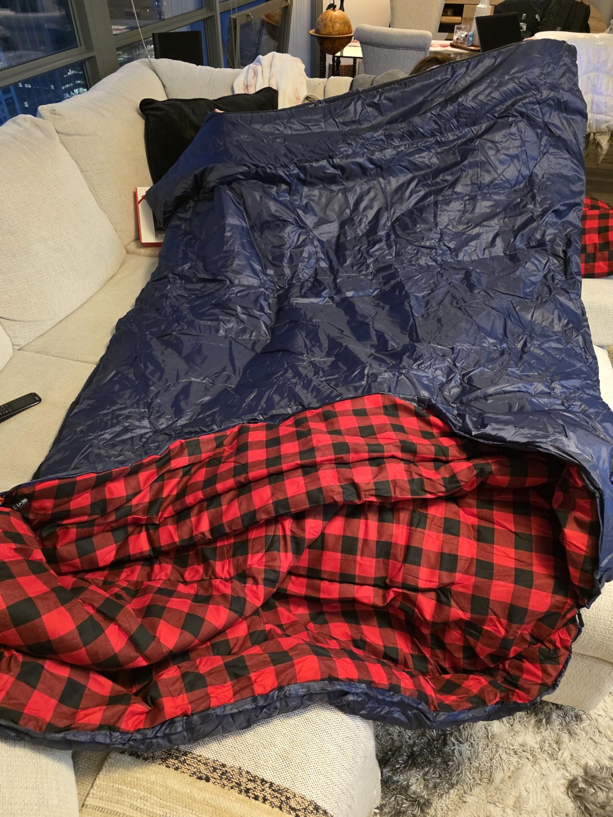Swtmerry Double Sleeping Bag for Adults with 2 Pillows, Big&Tall XL Queen Size Sleeping Bag for 2 Person, Waterproof 2 Person Sleeping Bags for 3 Seasons,Cold Weather&Warm,Camping,Hiking & Backpacking customer photo 1