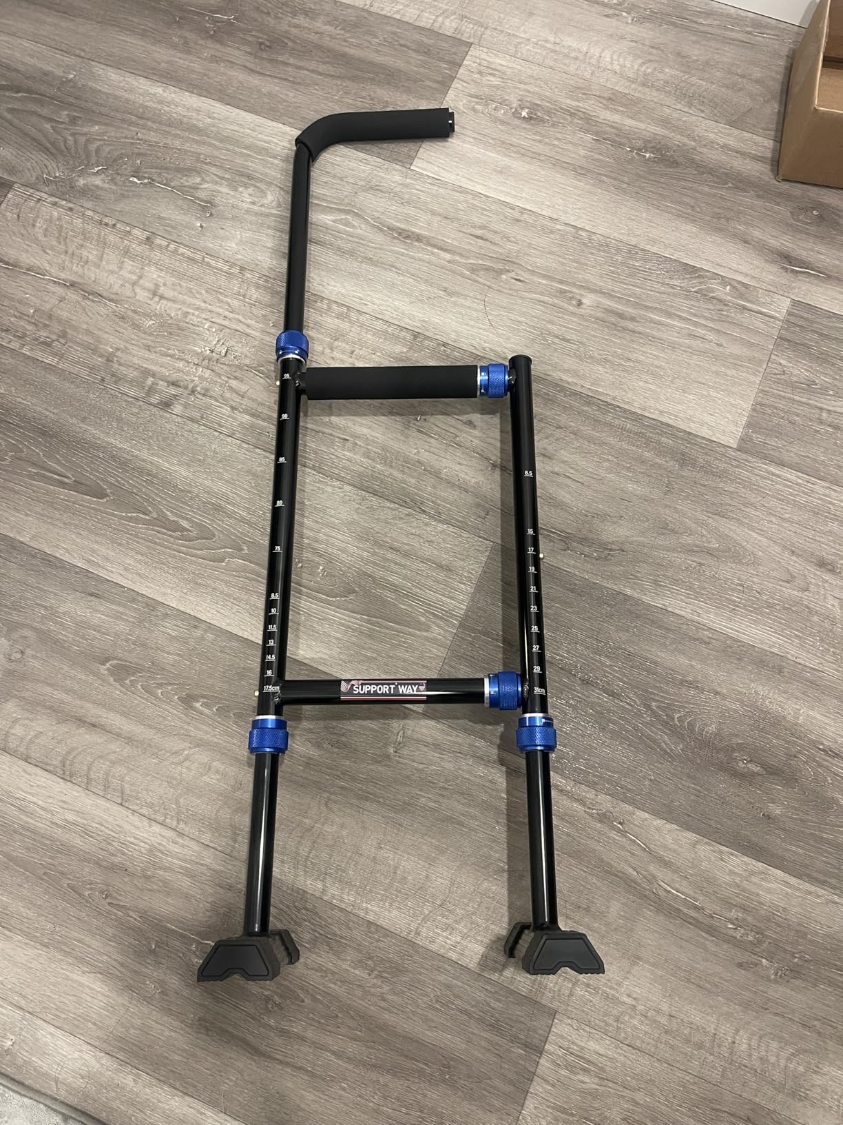 Stair Assist Cane & Step Cane for Seniors, Adjustable Height & Width | Fits most indoor & outdoor steps. Wide anti-slip base. Aluminum. For seniors, post-surgery, sore knees & hip recovery. customer photo 2