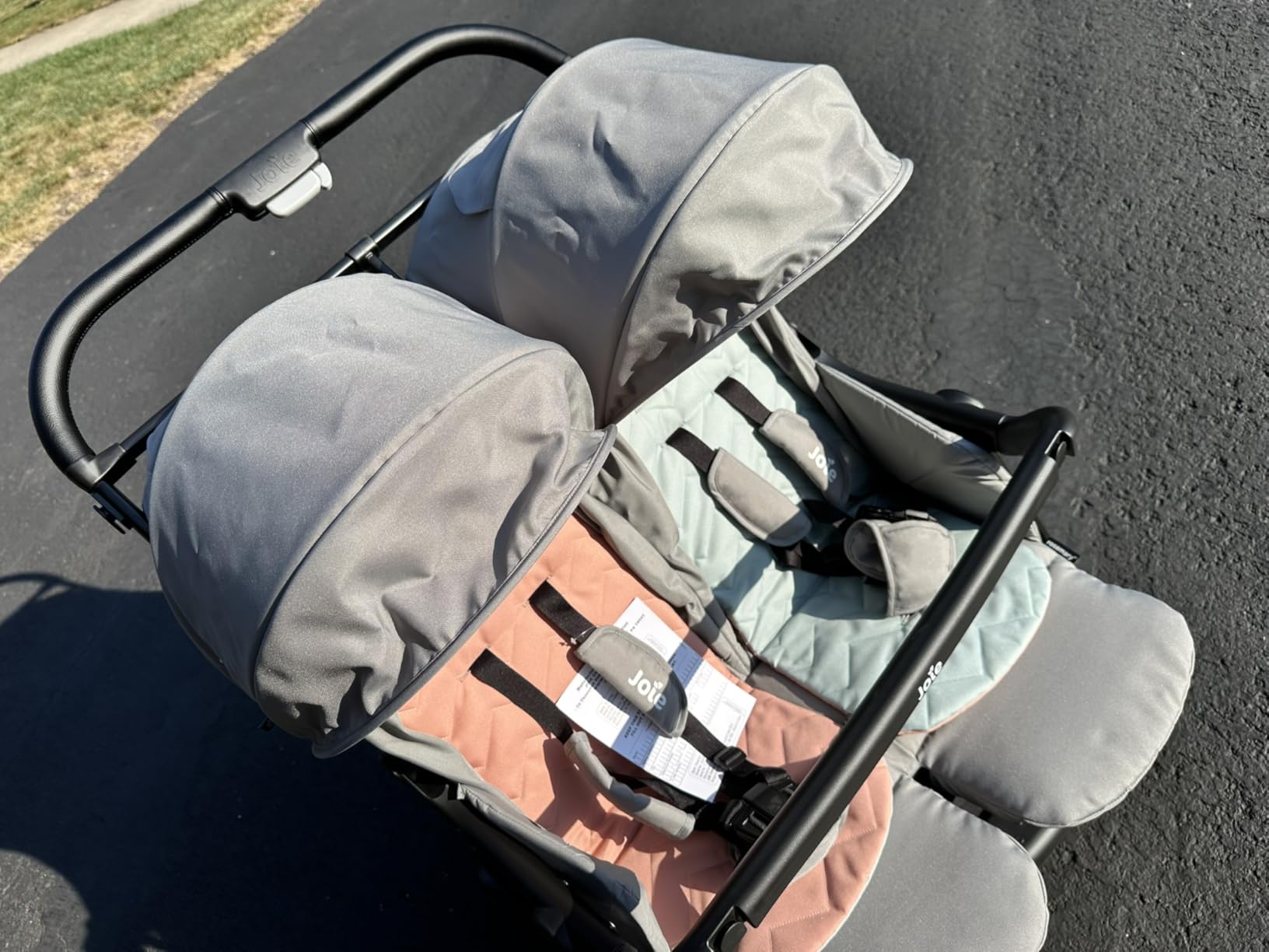 Joie Baby Rosemary Side-by-Side Double Stroller - Lightweight, Compact | Stroller for Twins or Siblings. 3 Cup Holders, UPF 50+ Canopy, Easy One-Hand Compact Fold customer photo 1