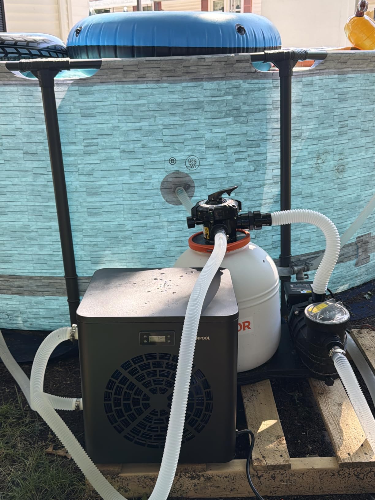 90,000 BTU Pool Heat Pump for Up to 24,000 Gallons, Inverter Electric Pool Heater with WiFi App Control, Quiet Heating & Cooling System, Titanium Heat Exchanger for Inground Pools, V25 customer photo 1