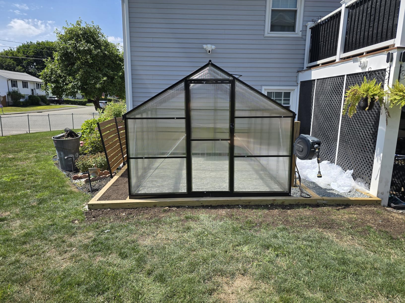 8x12 FT Greenhouse, Large Walk in Greenhouses for Outdoors and Garden Planting, Polycarbonate Greenhouse with Enhanced Aluminum Frame, Green Houses with Quick Setup Structure and Roof Vent, Green customer photo 2