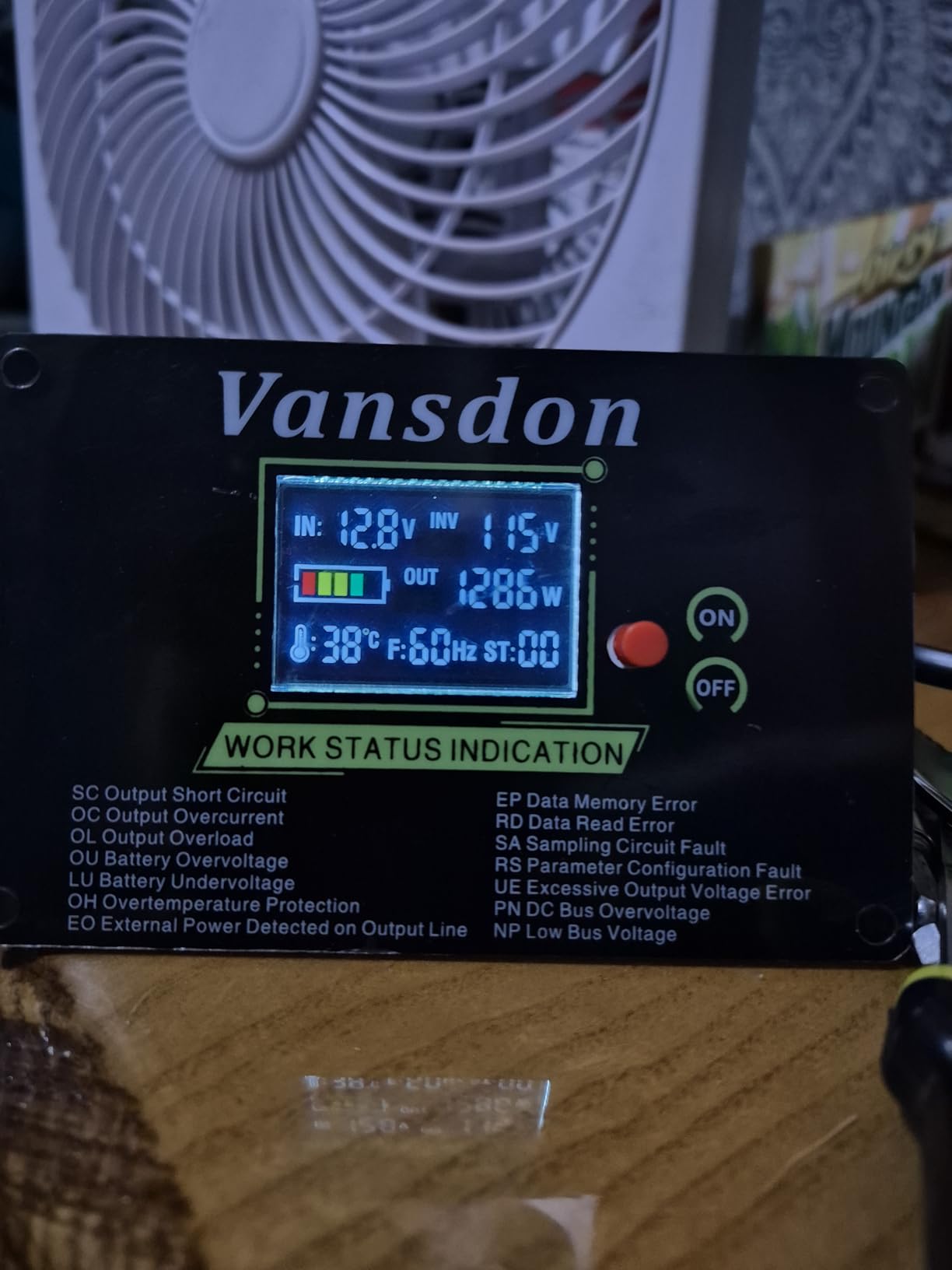 Vansdon 2000W Pure Sine Wave Inverter 12V DC to 120V AC Inverters for RV,Truck, Solar, Home, Off-Grid, Car Power Inverter with LCD Display, 3 AC Outlet, 30W USB-C, USB, Remote Control, Surge 4000W customer photo 1
