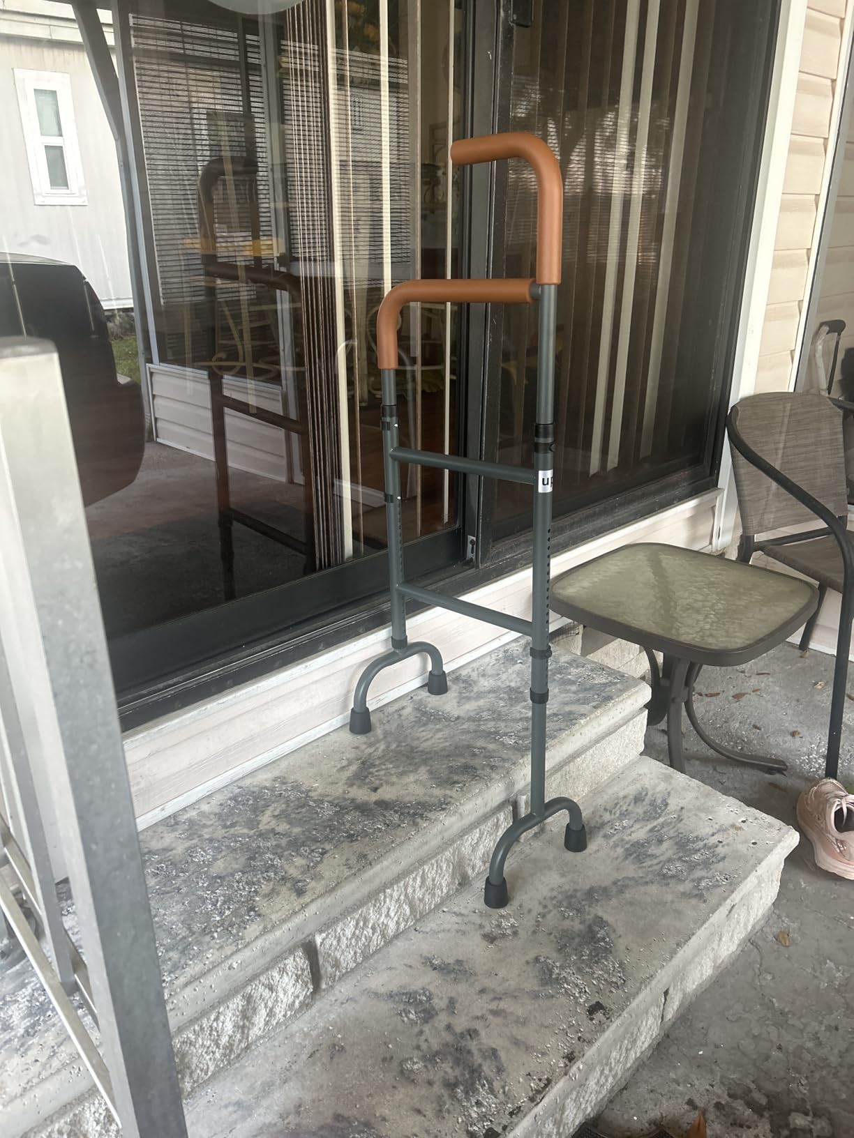 20-Level Adjustable Stair Climbing Assist Cane & Elderly Stair Lift Assist with Anti-Slip Handle & Stabilizing Feet (grey) customer photo 2