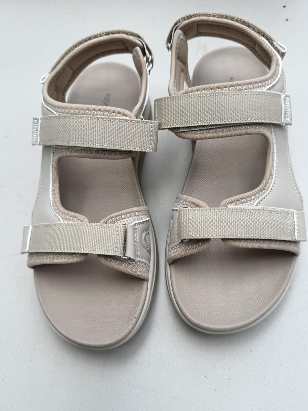 FitVille Wide Orthopedic Women's Sandals Wide Width Walking Sandals for Women Plantar Fasciitis & Swollen Feet with Adjustable Ankle Strap customer photo 2