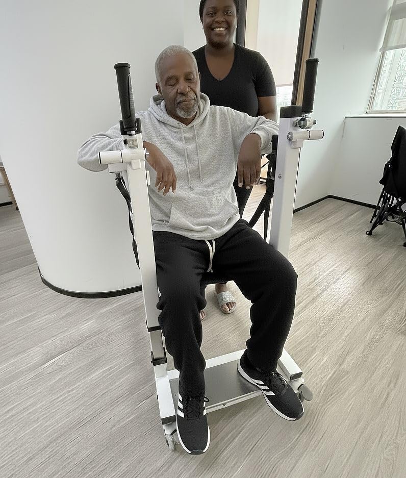 Electric Patient Lift Transfer Chair, Assist Lift Aid for Home Care Use, Portable Folding Transfer to Car Device, Handicap Lift Bathroom Shower Chair, Transport Wheelchair for Seniors (White) customer photo 1