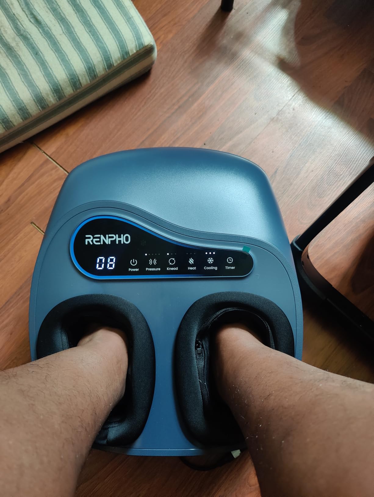 RENPHO Thermacool 2-in-1 FSA Foot Massager with Heat & Cold, HSA Eligible | Cooling Therapy, Premium Foot Massager with 5 Compression & 3 Kneading, Countdown Timer Panel, Remote, Fits up to Size 13 customer photo 1