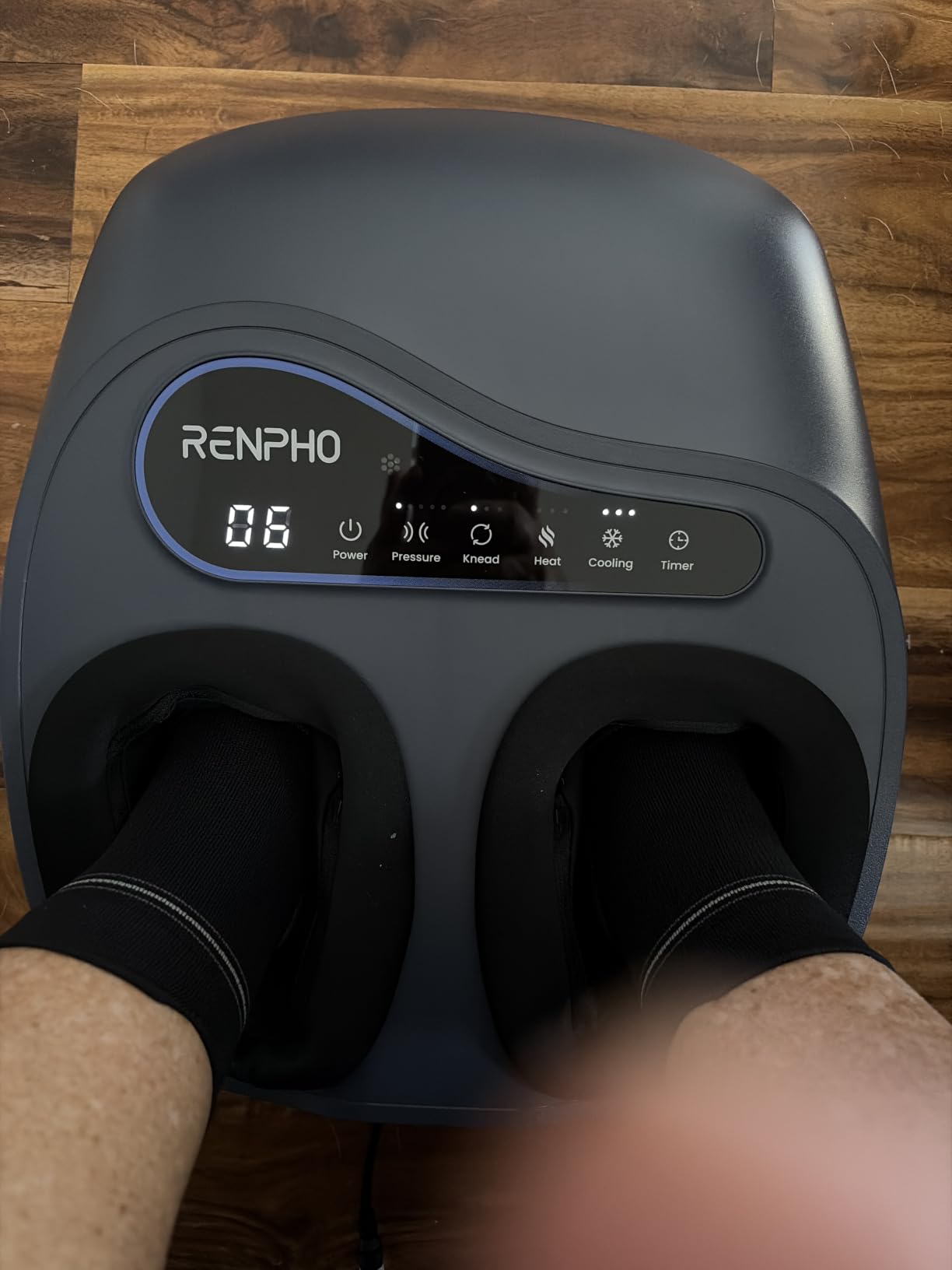 RENPHO Thermacool 2-in-1 FSA Foot Massager with Heat & Cold, HSA Eligible | Cooling Therapy, Premium Foot Massager with 5 Compression & 3 Kneading, Countdown Timer Panel, Remote, Fits up to Size 13 customer photo 2