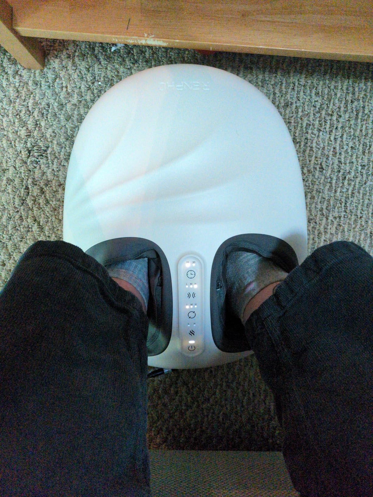 RENPHO At-Home Shiatsu Foot Massager with Heat, Auto-Adaptive Foot Size Fit | 3 Modes Full-Foot Kneading & Compression Massage, Foot Care Birthday Gifts for Women Wife, FSA Eligible HSA, Size up to 13 customer photo 1