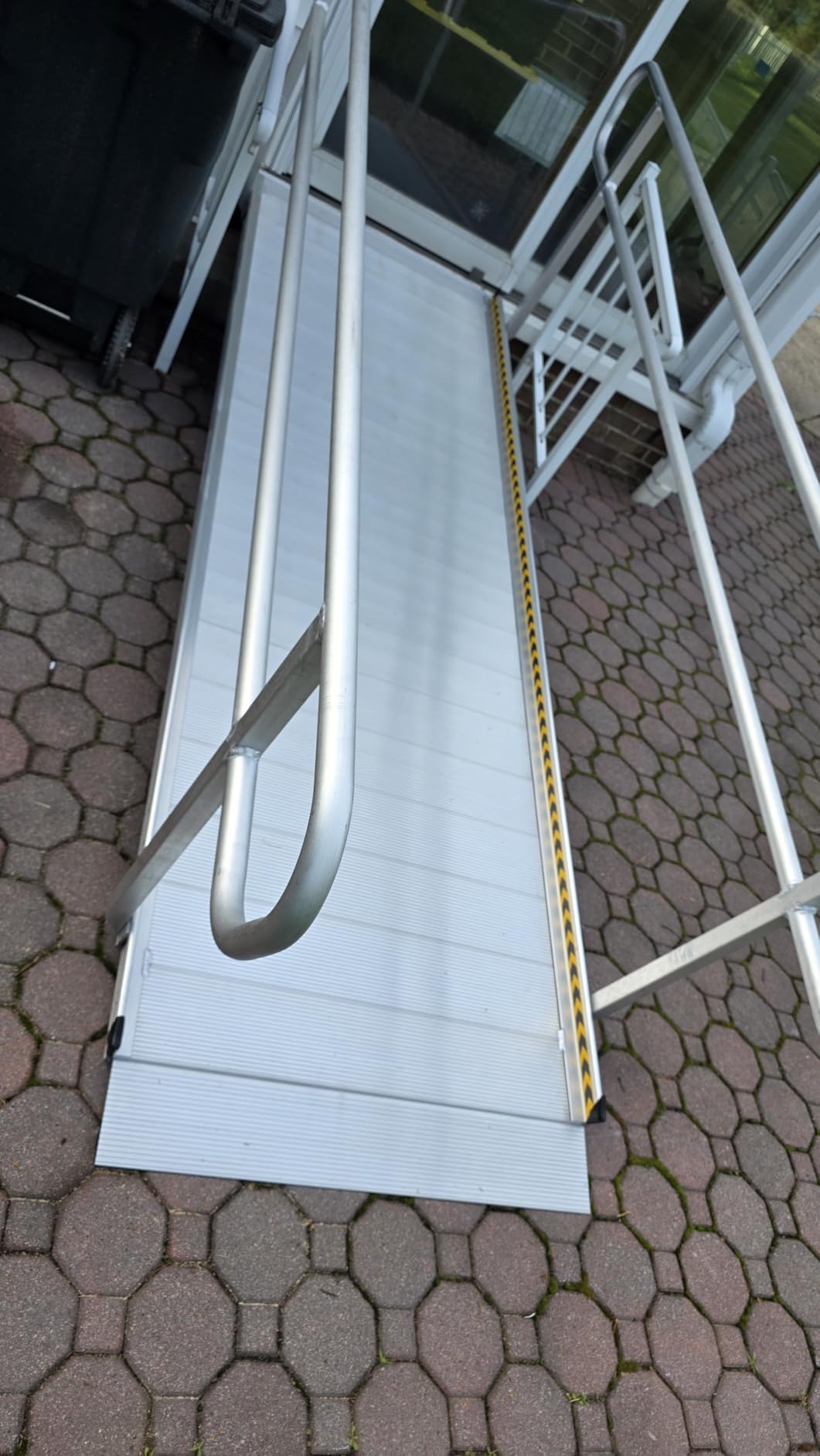 12FT Wheelchair Ramp with Handrails, 1300 lbs Capacity Heavy Duty Aluminum Ramps for Home Steps and Doorways, Fixed Threshold Solution for Wheelchairs Scooters Walkers, Easy Single-Person Use customer photo 2