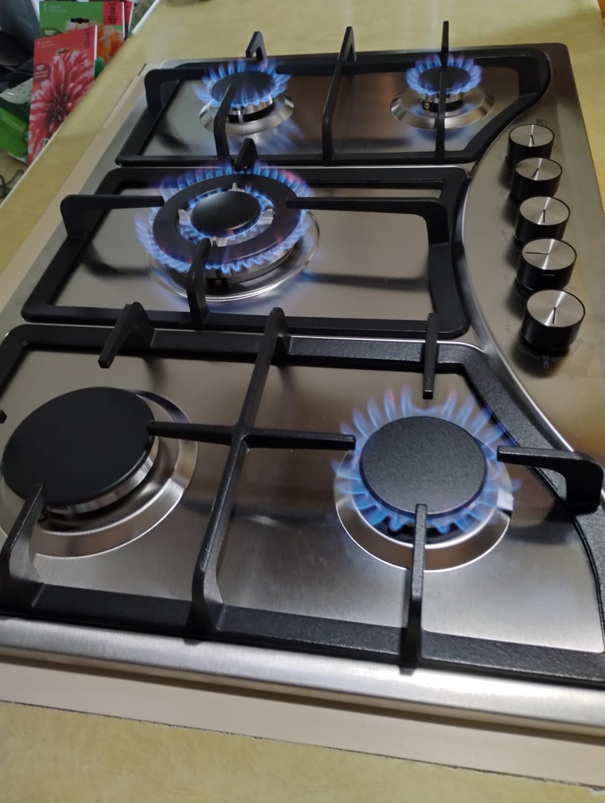VEVOR 24 inch Gas Cooktop 4 Burners Gas Stove Top, Max 27000BTU Built-in Stainless Steel Stove Top LPG/NG Convertible Dual Fuel Cooktop Stoves with Thermocouple Protection for Kitchen Apartment Rvs customer photo 2