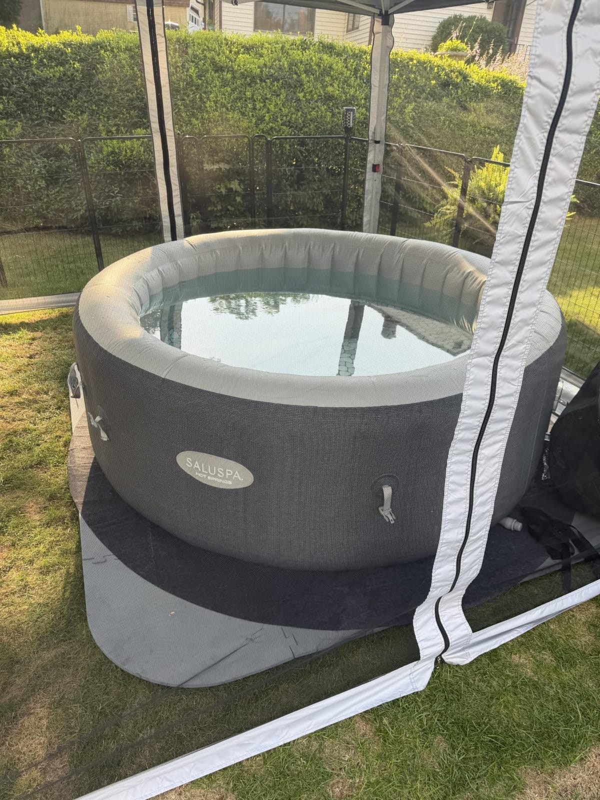 SaluSpa Hot Springs 4-6 Person Square Inflatable Hot Tub, Energy-Efficient | 40% More Energy-Efficient Than Similar Hot Tubs, Wi-Fi Compatible, 140 Soothing Jets, Ultra-Durable Design, 5-Minute Setup customer photo 2