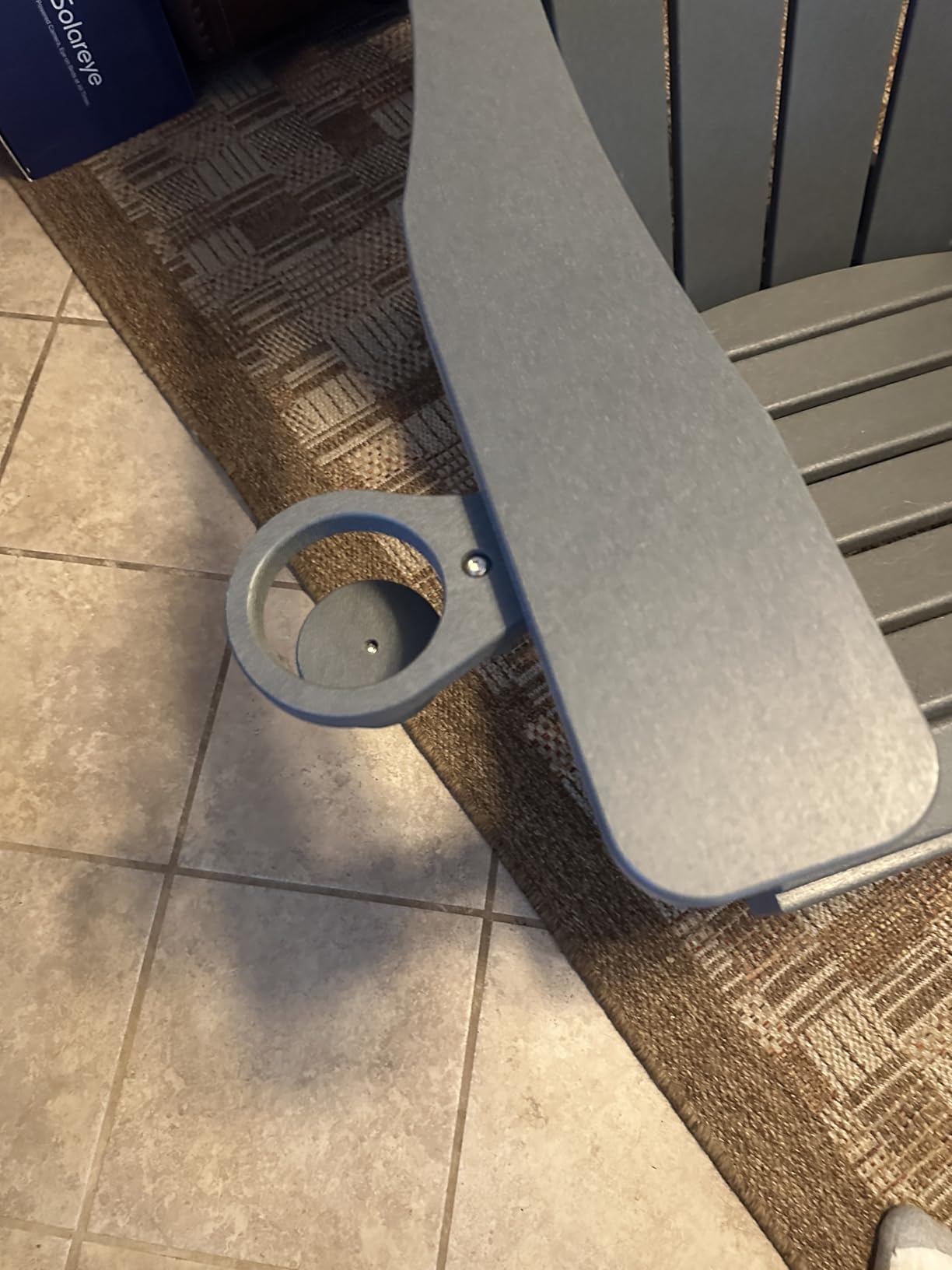 Oversized Adirondack Chair HDPE Cup Holders Heavy Duty Woodgrain Dark Gray customer photo 1