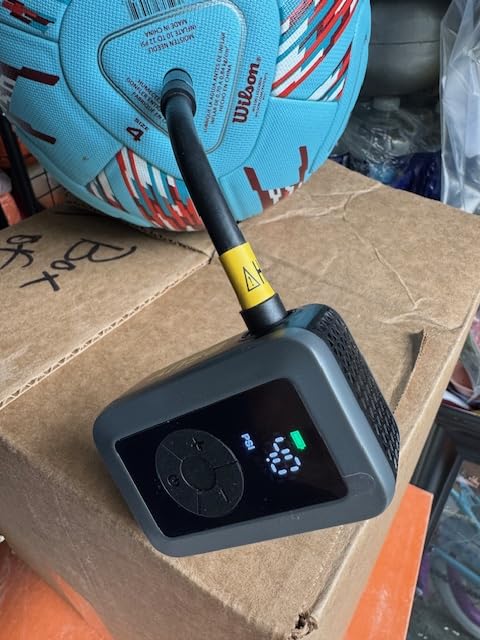 Mini Bike Tire Pump, 120PSI Electric Bicycle Pump with Digital Gauge, Auto Stop, 20s Fast Inflation Portable Air Pump with Presta & Schrader Valve for Road Bike, Mountain Bike, E-Bike, Scooter customer photo 2