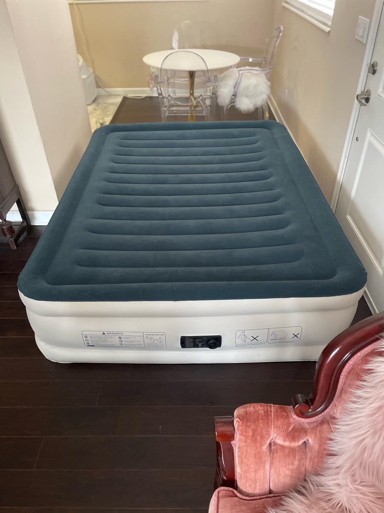 VOSSER Air Mattress Queen with Built in Pump, 18'' Raised Blow Up Bed, 800lb | Patented I Beam Blow Up Mattress, 40% Thicker PVC customer photo 1