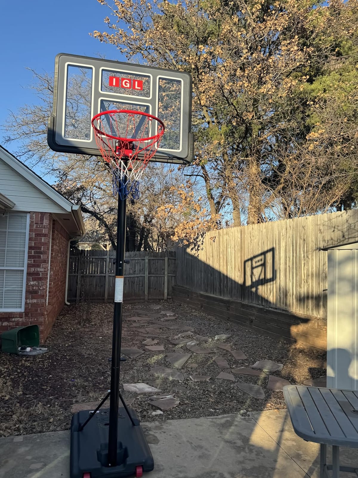 IGL Portable Basketball Hoop, 5.6-10FT Adjustable Basketball Goal System, 40/44 Inch Outdoor Basketball Hoop & Goals for Kids, Youth, and Adults in The Backyard, Driveway with PC Backboard customer photo 1