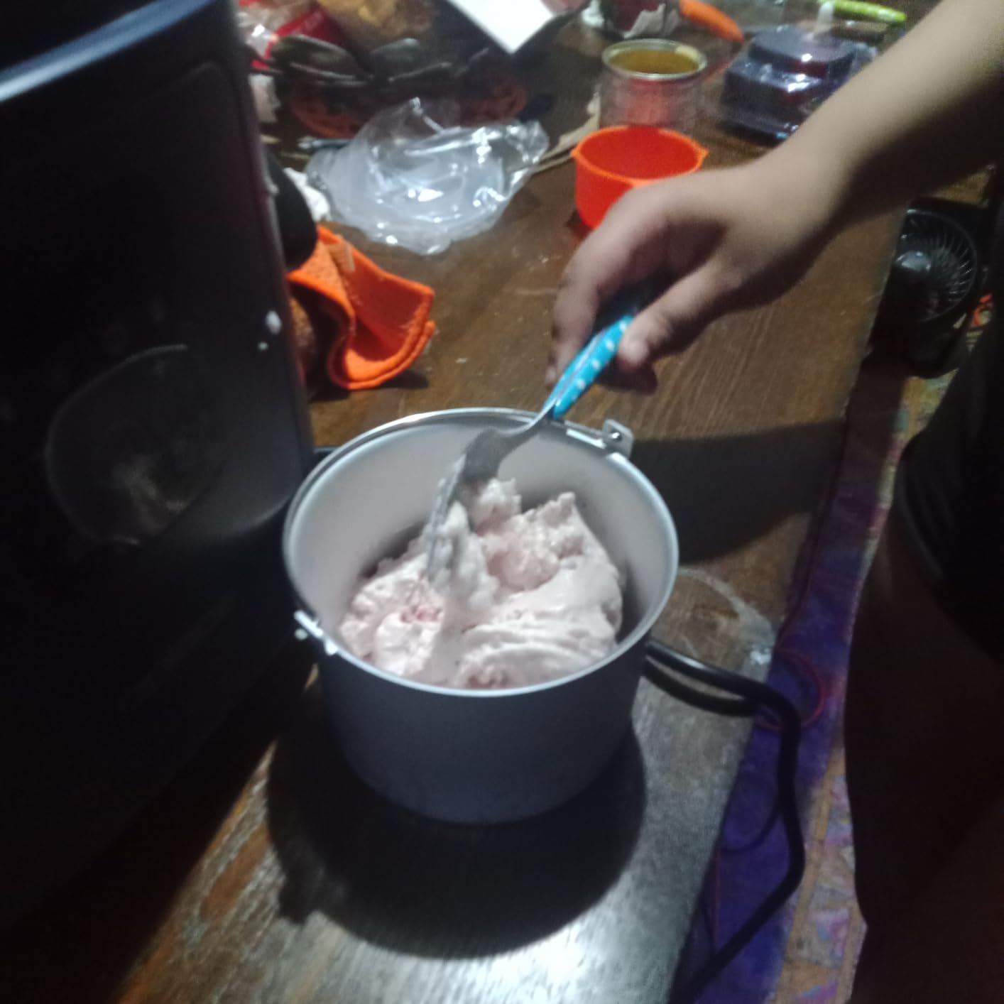 4-in-1 Compressor Ice Cream Maker (1.0Qt), No Pre-Freezing, Automatic Yogurt Maker, Gelato Sorbet Frozen Yogurt Soft Serve Machine, Compact Vertical Design for Home Kitchen(Blue) customer photo 1