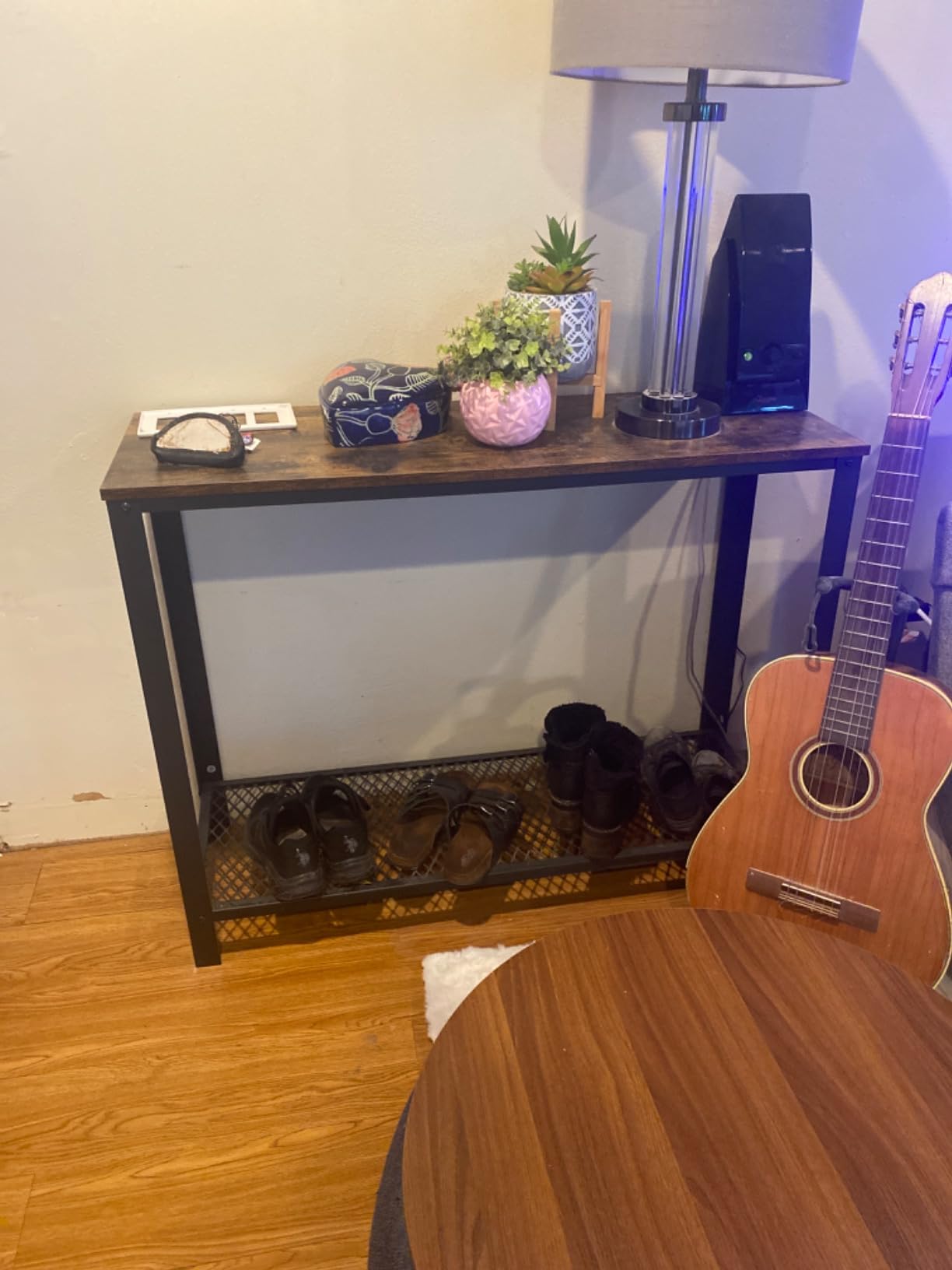 VASAGLE Entryway Table, Thick Tabletop Console Table, Farmhouse | Long Console Table, for Hallway, Behind the Couch, Honey Brown, ULNT147KB01S customer photo 2